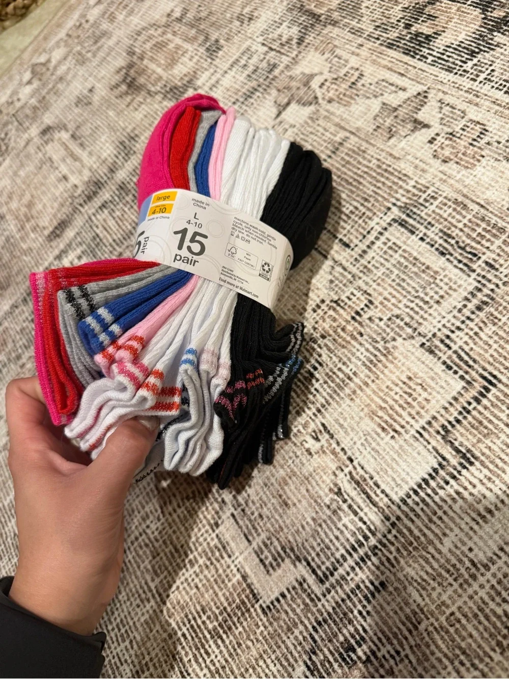wonder nation Girls' No-Show Socks - Hot Pink & Assorted